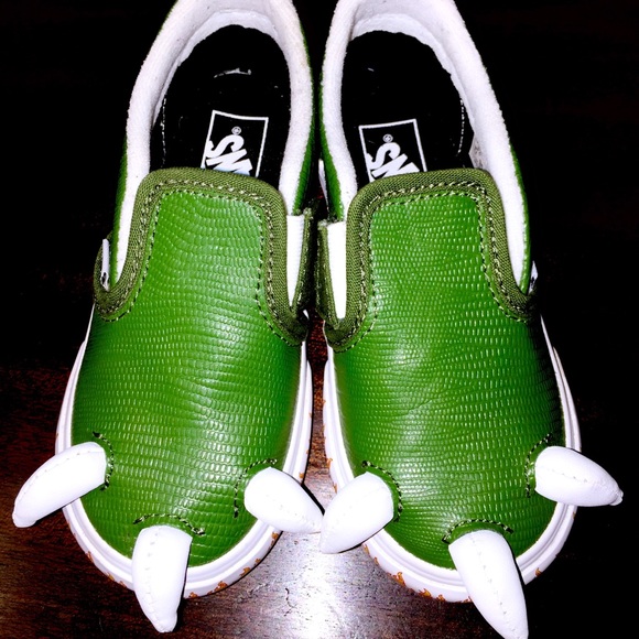 Vans Other - Green Vans Dragon/Dino claws slipon US Toddler9